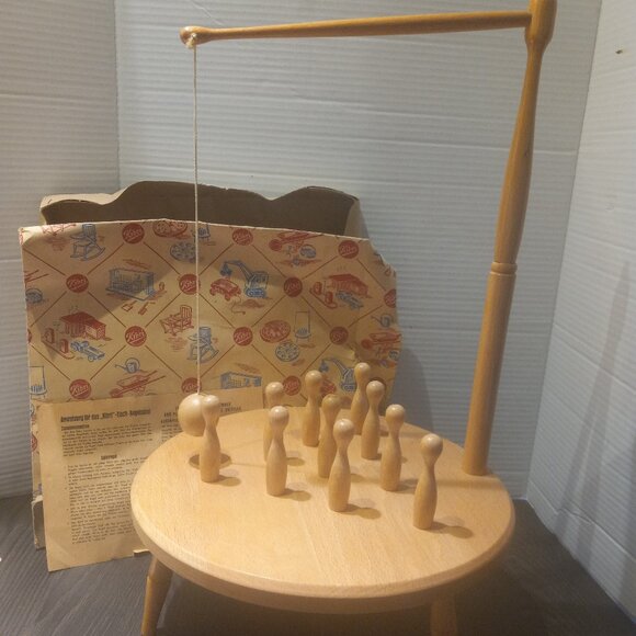 Vtg Kibri Table Skittles Bowling Wooden Wood Bowling Pins Game West Germany - Picture 1 of 8